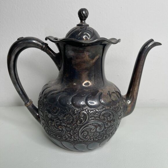 Pairpoint Mfg Co Antique 329 Tea Set Teapot Creamer Sugar Pot 4 Piece Set Rare - Picture 5 of 16